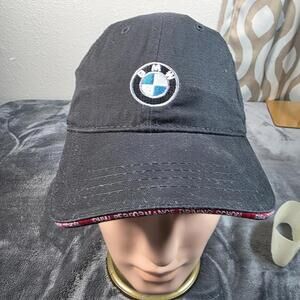 BMW Performance Driving School Hat Cap Strap Back Black Tree Moon Logo